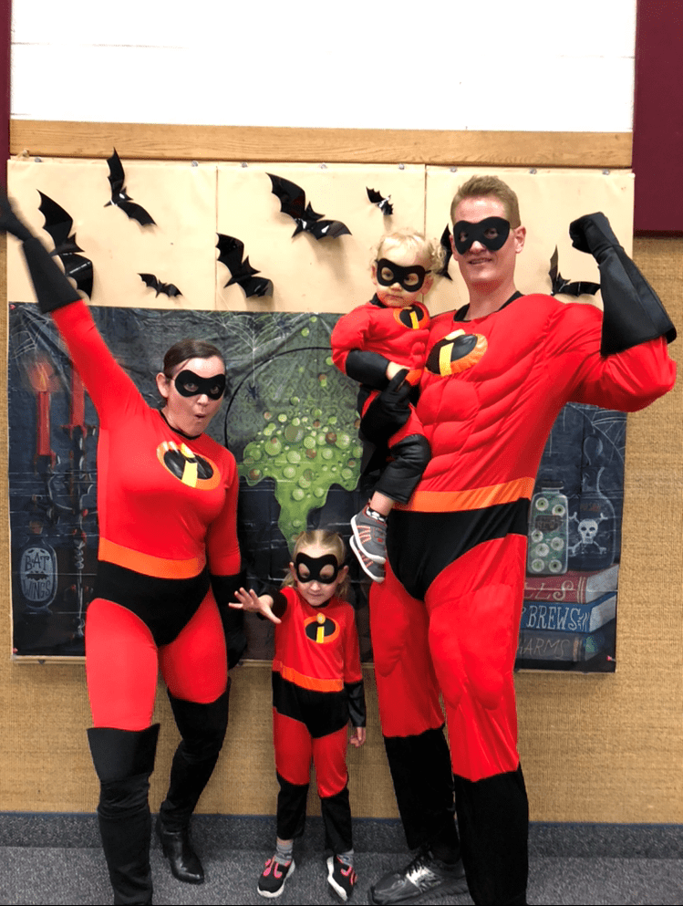 The Hatches dressed as The Incredibles.