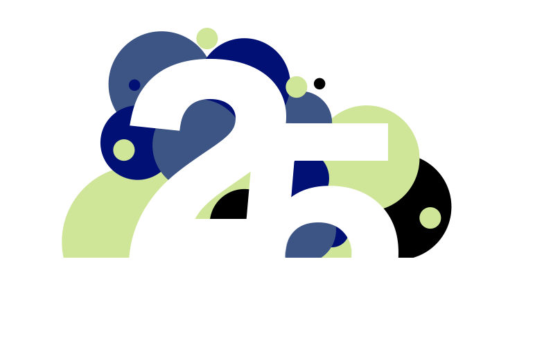 25th Anniversary Logo White