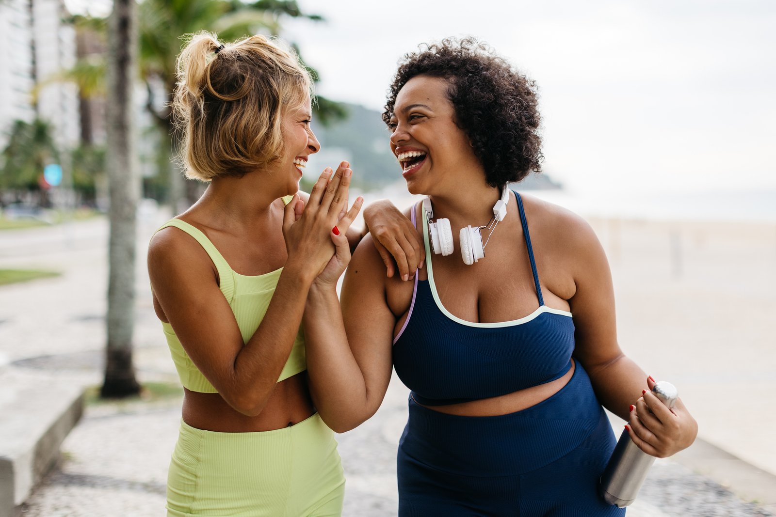 images of two women who live a happy lifestyle as a result of chiropractic care.